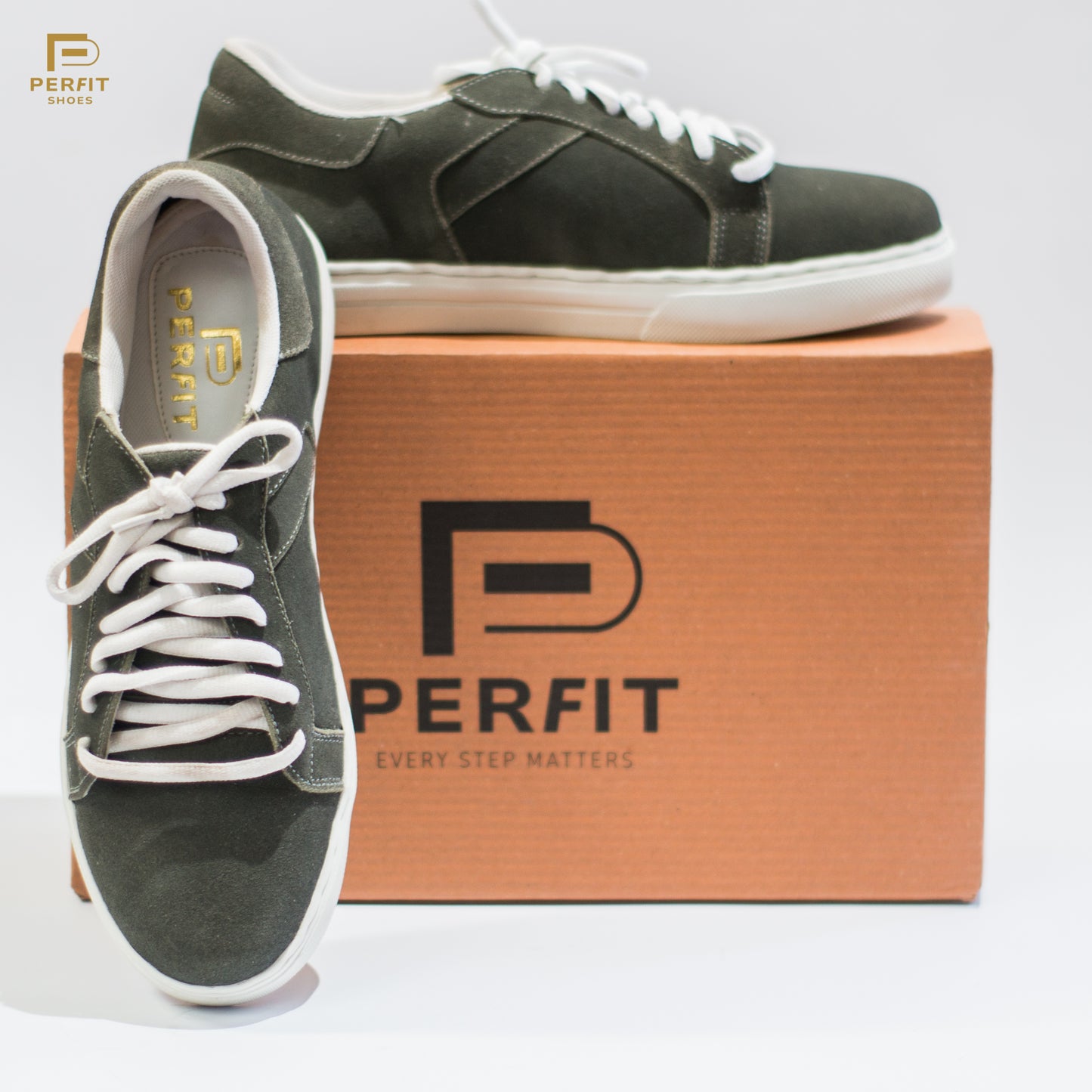 Pure Suede Leather sneakers # PF-1013-GRY