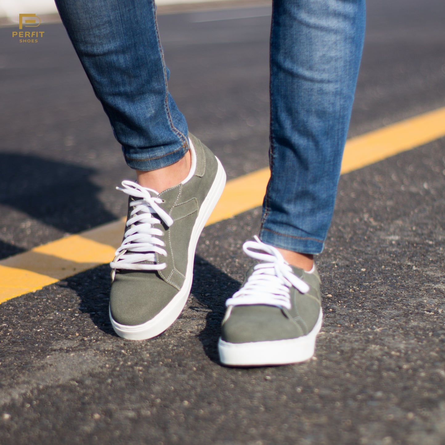 Pure Suede Leather sneakers # PF-1013-GRY