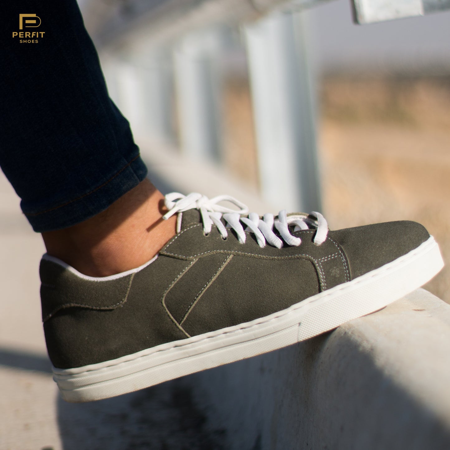 Pure Suede Leather sneakers # PF-1013-GRY