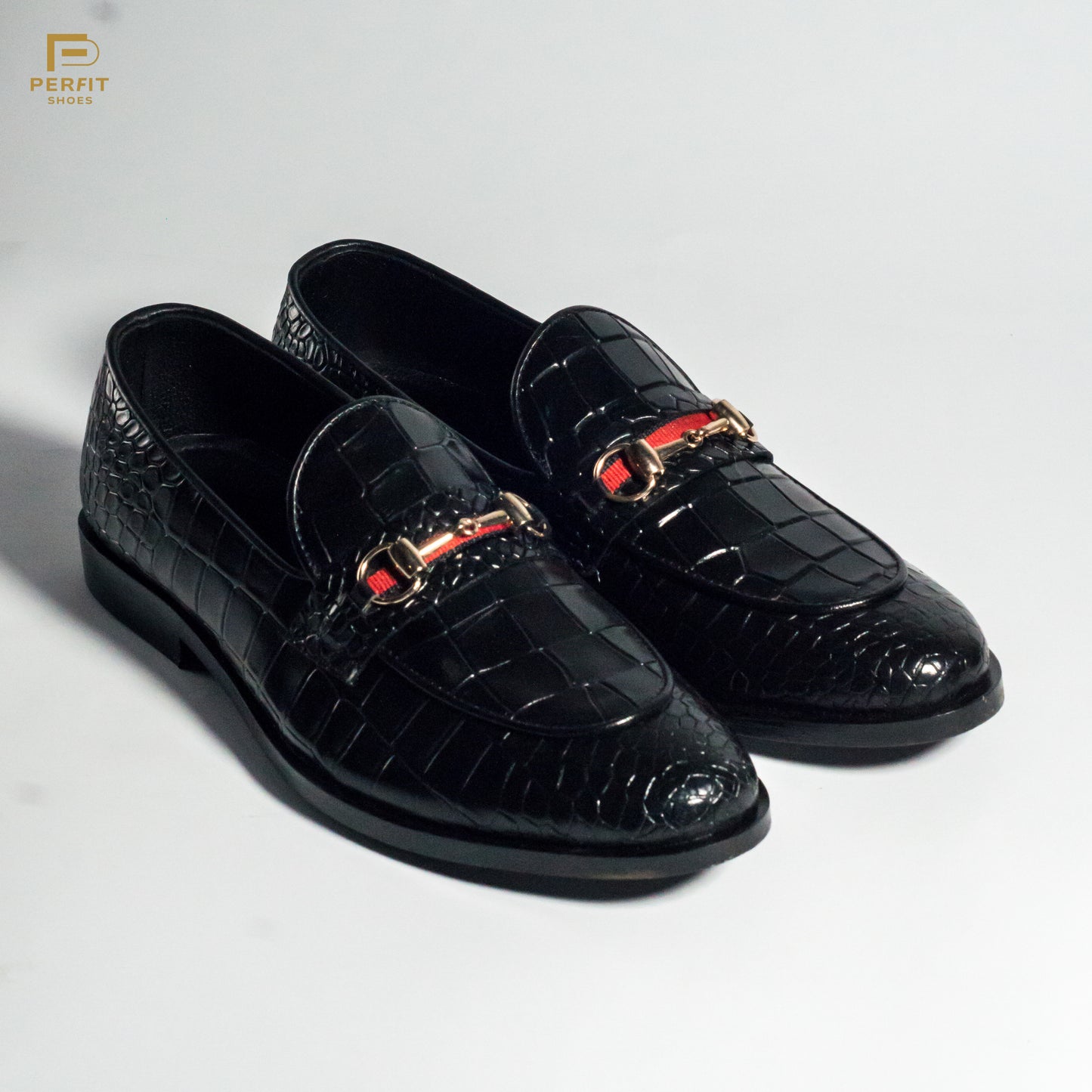 Croco Horse Bit Formals # PF-1003-BLK