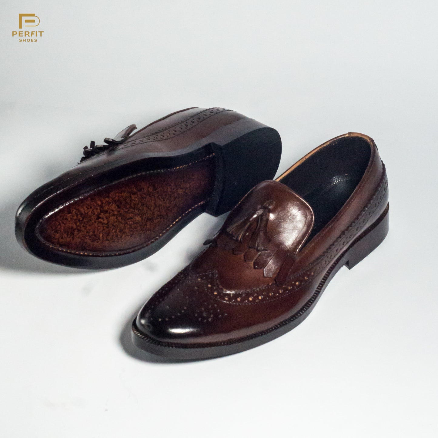 Formal brown pure leather beard tussle # PF-1004-BRN