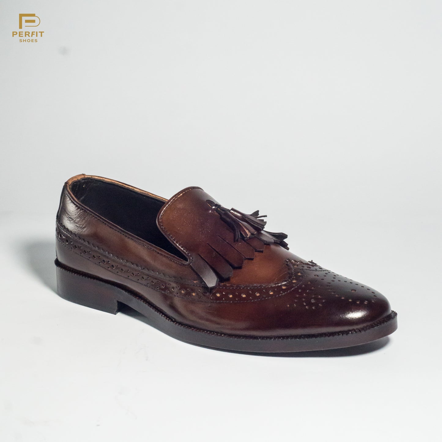 Formal brown pure leather beard tussle # PF-1004-BRN