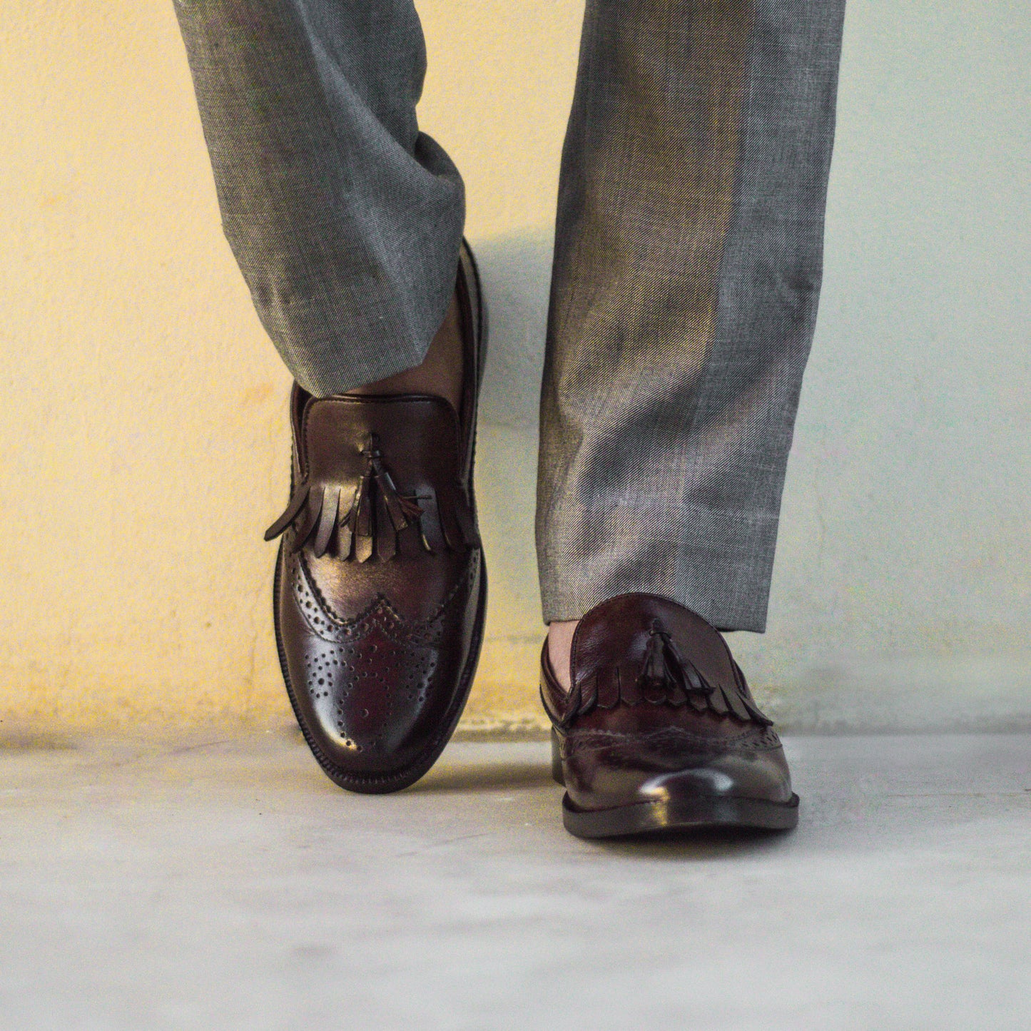 Formal brown pure leather beard tussle # PF-1004-BRN