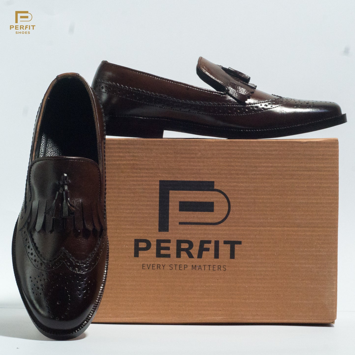 Formal brown pure leather beard tussle # PF-1004-BRN
