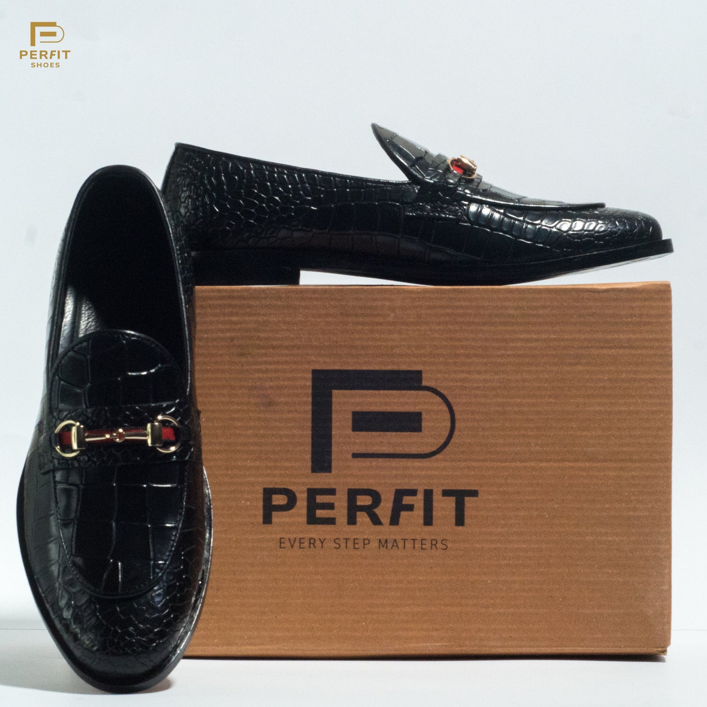 Croco Horse Bit Formals # PF-1003-BLK