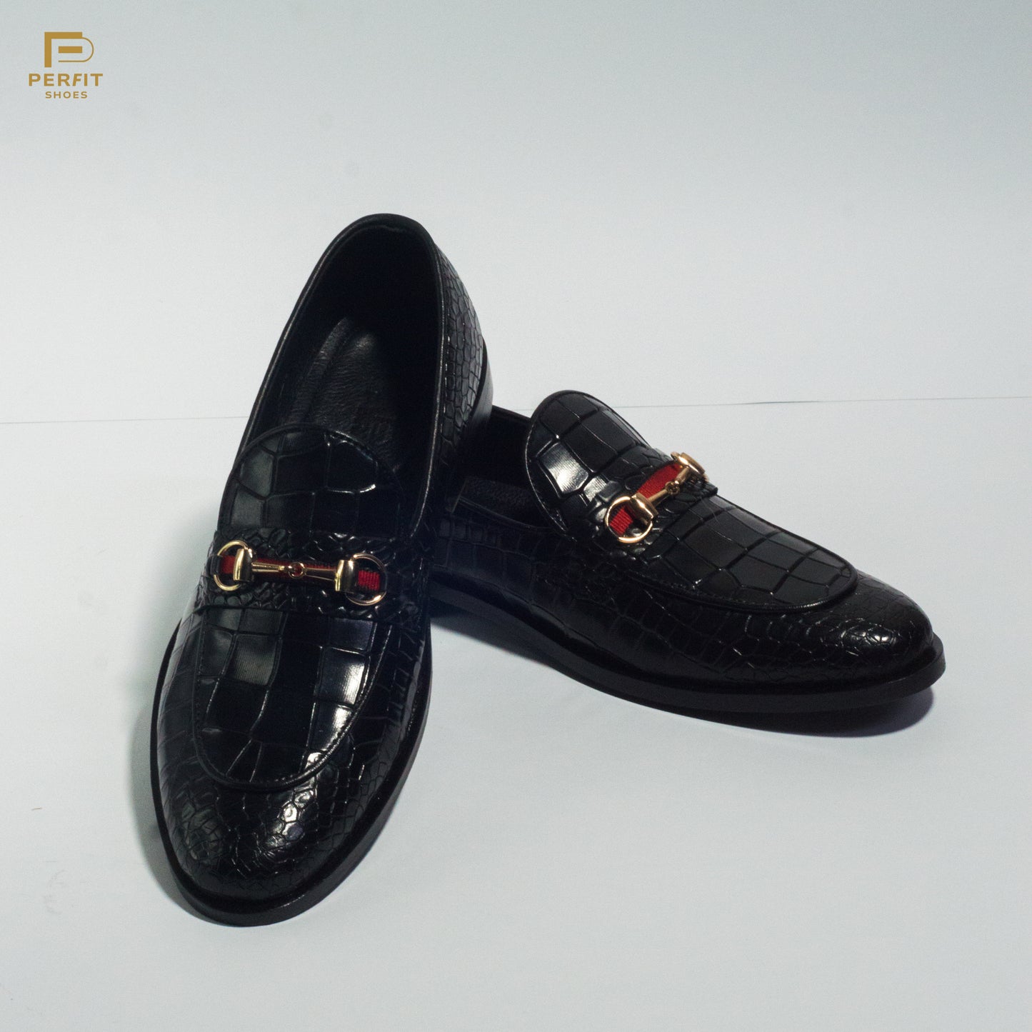 Croco Horse Bit Formals # PF-1003-BLK