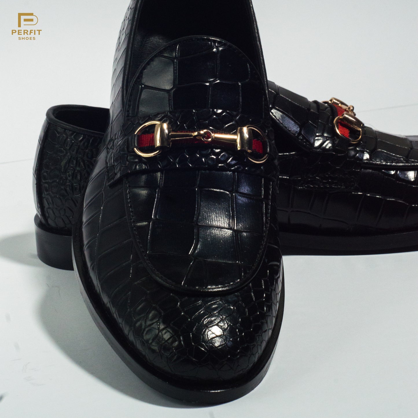 Croco Horse Bit Formals # PF-1003-BLK