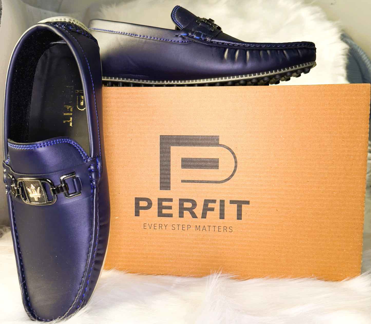 Synthetic Loafer # PF-1018-BLU