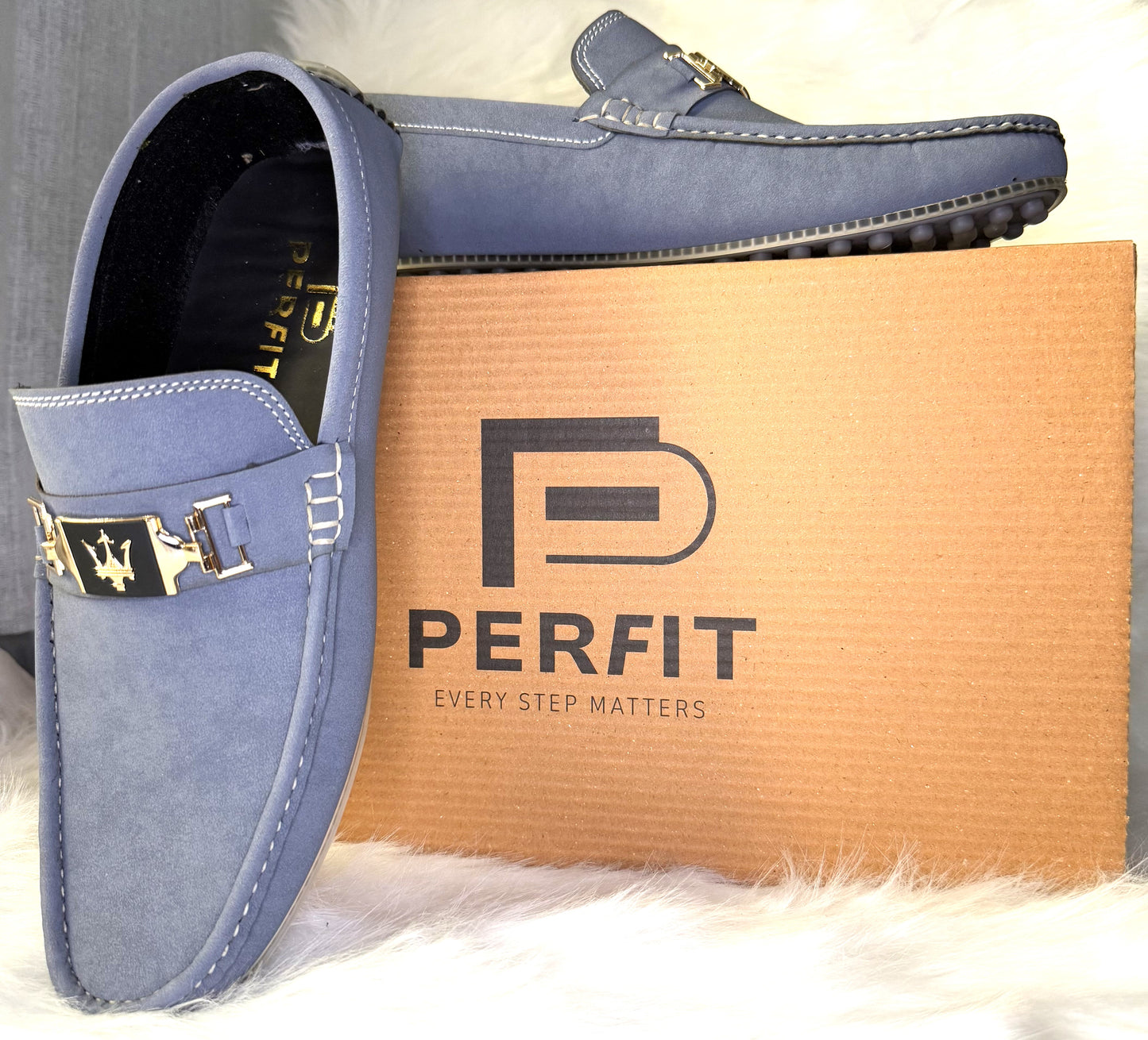 Synthetic Suede Loafer # PF-1020-GRY